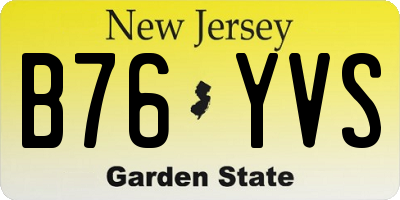 NJ license plate B76YVS