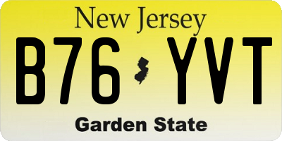 NJ license plate B76YVT
