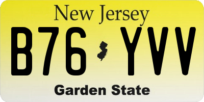 NJ license plate B76YVV
