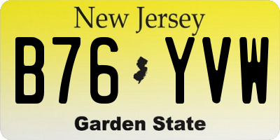 NJ license plate B76YVW