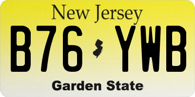 NJ license plate B76YWB