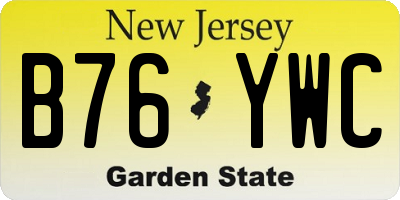 NJ license plate B76YWC