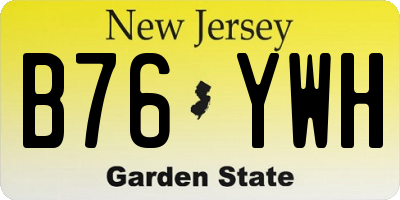 NJ license plate B76YWH