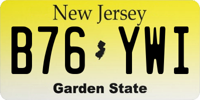 NJ license plate B76YWI