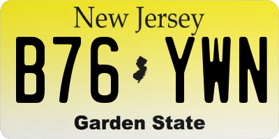 NJ license plate B76YWN