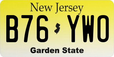 NJ license plate B76YWO