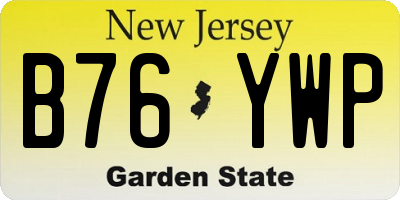 NJ license plate B76YWP