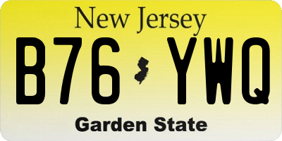 NJ license plate B76YWQ