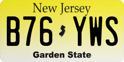 NJ license plate B76YWS