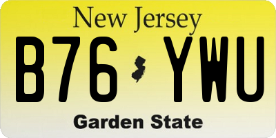 NJ license plate B76YWU