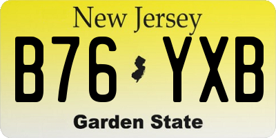 NJ license plate B76YXB