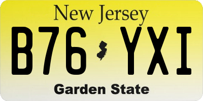 NJ license plate B76YXI