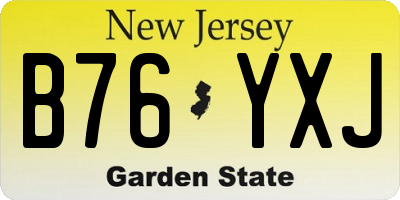 NJ license plate B76YXJ