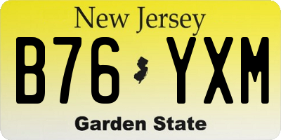 NJ license plate B76YXM