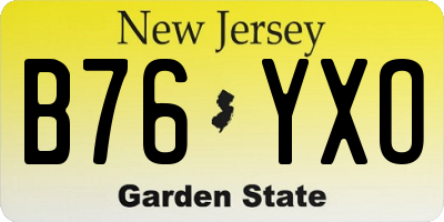 NJ license plate B76YXO