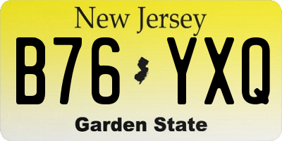 NJ license plate B76YXQ