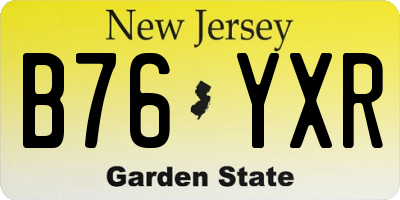 NJ license plate B76YXR