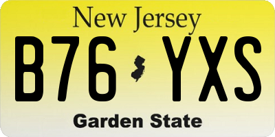 NJ license plate B76YXS