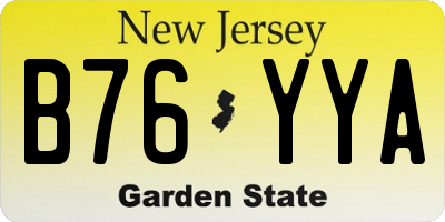 NJ license plate B76YYA