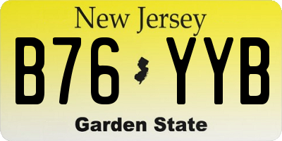 NJ license plate B76YYB