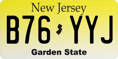 NJ license plate B76YYJ
