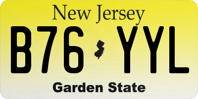 NJ license plate B76YYL