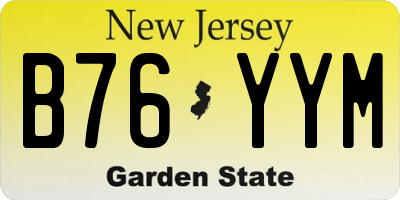 NJ license plate B76YYM