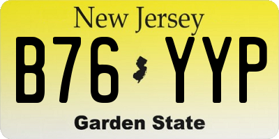 NJ license plate B76YYP