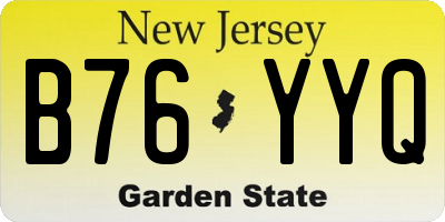 NJ license plate B76YYQ