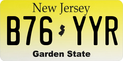NJ license plate B76YYR