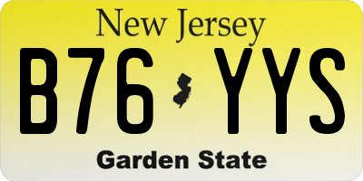 NJ license plate B76YYS