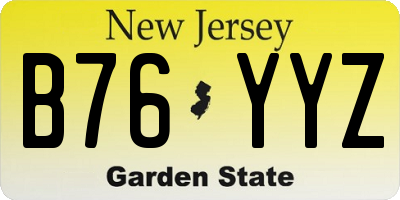 NJ license plate B76YYZ