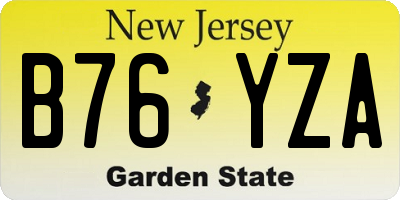 NJ license plate B76YZA