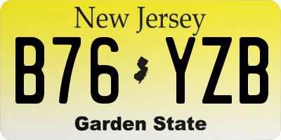 NJ license plate B76YZB
