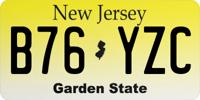 NJ license plate B76YZC