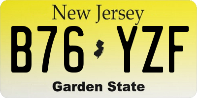 NJ license plate B76YZF
