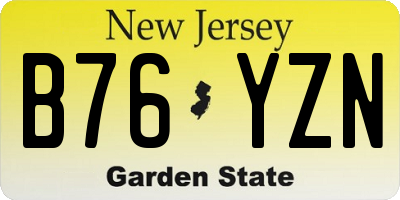 NJ license plate B76YZN