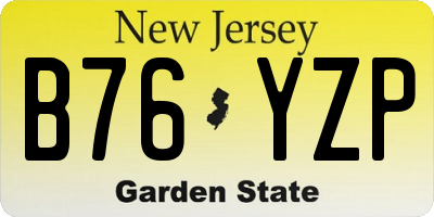 NJ license plate B76YZP
