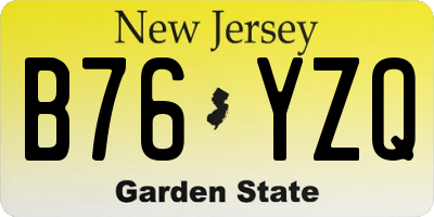 NJ license plate B76YZQ