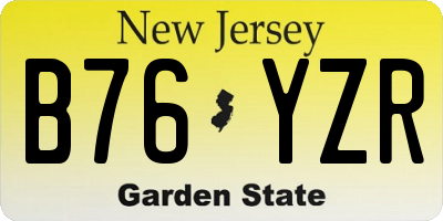 NJ license plate B76YZR