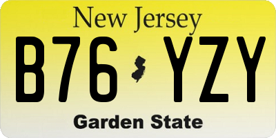 NJ license plate B76YZY