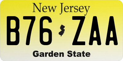 NJ license plate B76ZAA