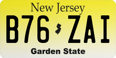 NJ license plate B76ZAI