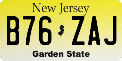 NJ license plate B76ZAJ