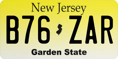 NJ license plate B76ZAR