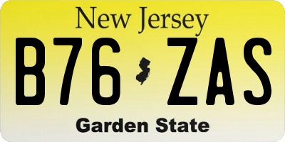 NJ license plate B76ZAS
