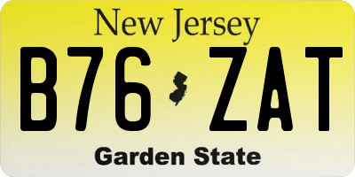 NJ license plate B76ZAT