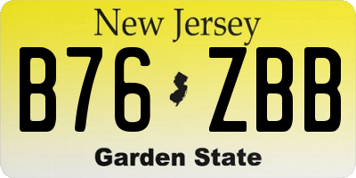 NJ license plate B76ZBB