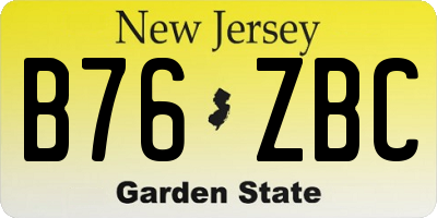 NJ license plate B76ZBC
