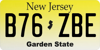 NJ license plate B76ZBE